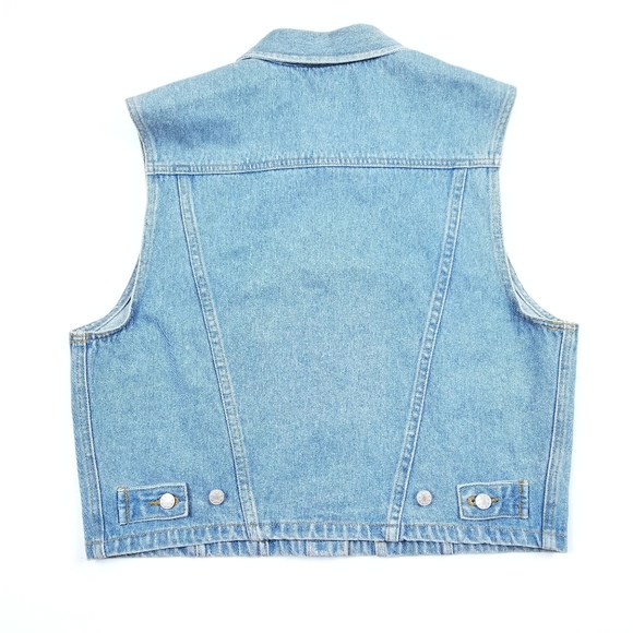 VTG 90's 00 Cute Light Wash Denim Jeans Vest - Picture 2 of 6